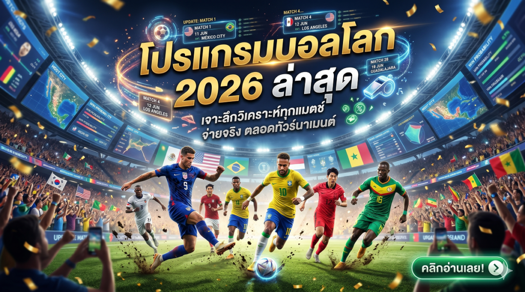 โปรแกรมบอลโลก 2026 ล่าสุด ครบทุกคู่ ทุกกลุ่ม
