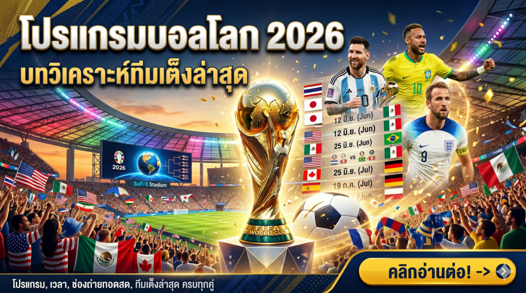 โปรแกรมบอลโลก 2026 เจาะลึกตารางแข่ง 48 ทีม