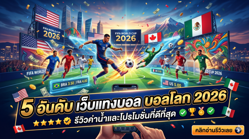 5 อันดับ เว็บแทงบอล บอลโลก 2026 รีวิวค่าน้ำและโปรโมชั่นที่ดีที่สุด