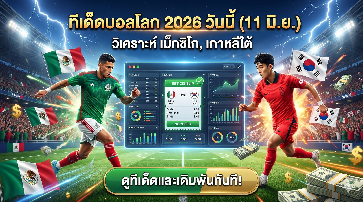 ทีเด็ดบอลโลก 2026 วันนี้ (11 มิ.ย.) วิเคราะห์ เม็กซิโก, เกาหลีใต้