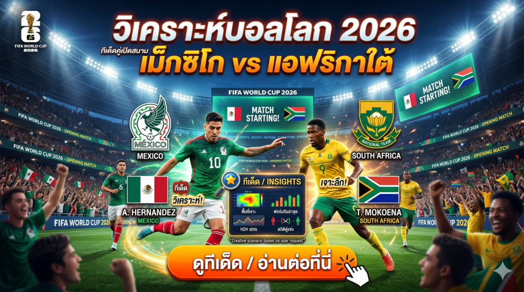 วิเคราะห์บอลโลก 2026 ทีเด็ดคู่เปิดสนาม เม็กซิโก vs แอฟริกาใต้